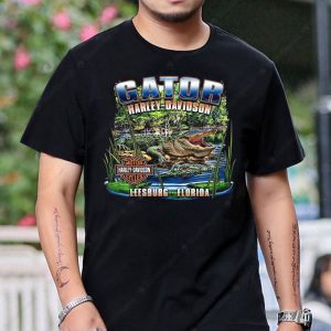Gator Harley-Davidson Florida Graphic Tee with Alligator and Nature Scene
