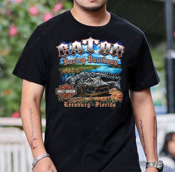Gator Harley-Davidson Graphic Tee with Alligator Art and Florida Theme