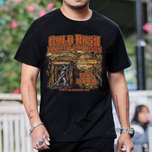 Gold Rush Harley-Davidson Elko Nevada Miner Graphic T-Shirt with Vintage Artwork