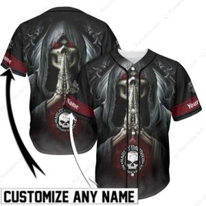 Grim Reaper Skull Harley-Davidson Custom Baseball Jersey with Personalized Name Option