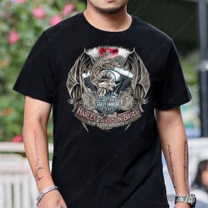 Harley-Davidson Basel Dragon Wing Graphic Tee – Bold Eagle and Winged Emblem Design