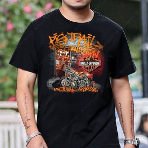 Harley-Davidson Big Trail Motorcycle Graphic Tee with Fayetteville, Arkansas Artwork