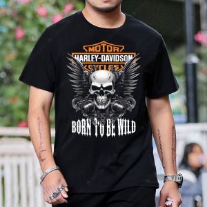 Harley-Davidson Born To Be Wild Skull Wings Graphic Tee for Bikers