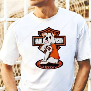 Harley-Davidson Bulldog Graphic Tee with Classic Logo and Bold Artwork