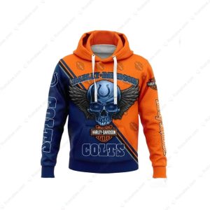 Harley-Davidson Colts Skull Wing Hoodie with Bold Graphics and Iconic Logo Design