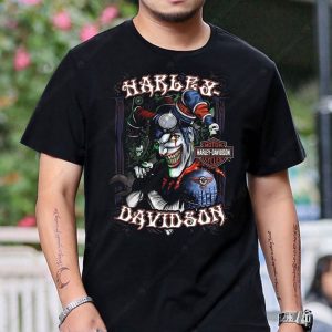 Harley-Davidson Joker Graphic Tee with Vintage Motorcycle Art and Bold Colors