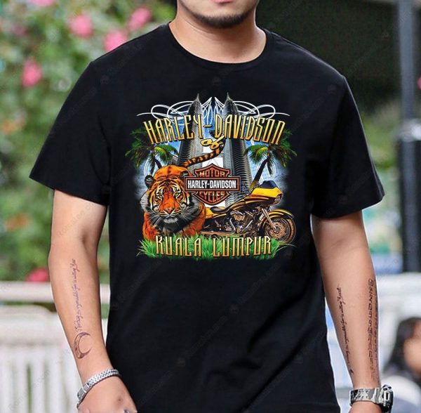 Harley-Davidson Kuala Lumpur Tiger Motorcycle Graphic Tee Shirt