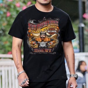 Harley-Davidson New River Gorge Vintage Motorcycle Graphic Tee for Men, WV Biker Art