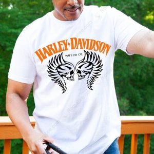 Harley-Davidson Skull Wings Graphic Tee with Classic Logo and Edgy Artwork