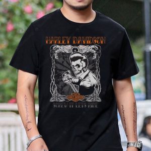 Harley-Davidson Skull Wrench Biker T-Shirt – Vintage Skull Art, Mechanic Theme, Ride Boldly