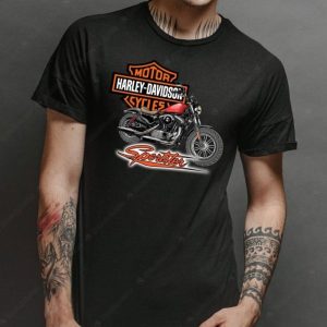 Harley-Davidson Sportster Graphic Tee with Classic Motorcycle Art and Vintage Logo