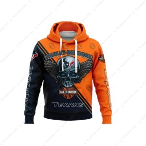 Harley-Davidson Texans Skull Wing Graphic Hoodie for Motorcycle Enthusiasts