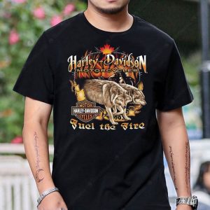 Harley-Davidson Wolf Graphic Tee – Fuel the Fire Motorcycle Art Shirt