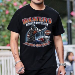 Holstein’s Harley-Davidson Bulldog Rider Graphic Tee – Omaha Nebraska Biker Art