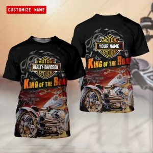 King of the Road Harley-Davidson Graphic Tee with Vintage Motorcycle Art
