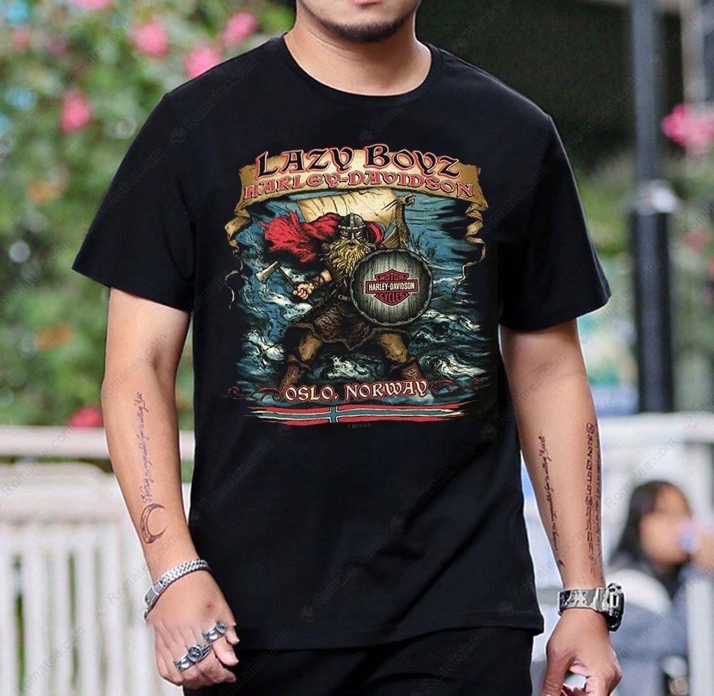 Lazy Boyz Harley-Davidson Viking Warrior T-Shirt with Norse Mythology Design Lazy Boyz Harley-Davidson Viking Warrior T-Shirt with Norse Mythology Design