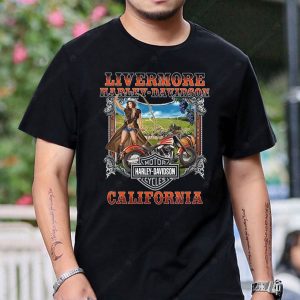Livermore Harley-Davidson Pin-Up Girl Vintage Motorcycle Shirt California Artwork