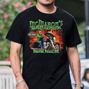 McMahon’s Harley-Davidson Vintage Motorcycle Graphic Tee, Beaver Falls PA, Bold Colors