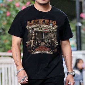 Mike’s Harley-Davidson Delbarton WV Vintage Motorcycle Art T-Shirt