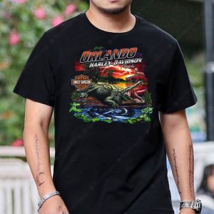Orlando Harley-Davidson Alligator Graphic Tee with Tropical Vibes and Retro Flair