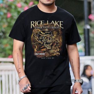 Rice Lake Harley-Davidson Skull Eagle Graphic Tee with Vintage Biker Art
