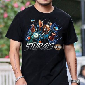 Sturgis Motorcycle Rally Boar Rider Harley-Davidson Graphic Tee, Pig Biker Art Design