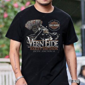 Vern Eide Harley-Davidson Skull Playing Cards Graphic Tee Motorcycle Apparel