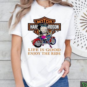Betty Boop Harley Davidson Life is Good Enjoy the Ride Graphic Tee
