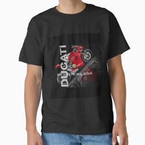Borderless Ducati Motorcycle Graphic Tee with Bold Red Design