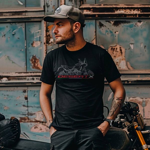 Ducati DesertX Graphic Tee – Bold Motorcycle Art and Adventure Theme T-Shirt