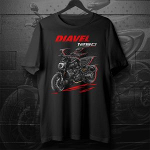Ducati Diavel 1260 Graphic Tee with Bold Motorcycle Art and Striking Red Accents