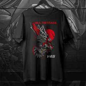 Ducati Multistrada V45 Raven Graphic Tee with Bold Eagle Artwork and Red Accent Design
