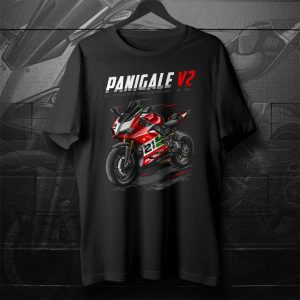 Ducati Panigale V2 Racing Art T-Shirt with Dynamic Motorcycle Graphic Design