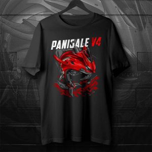 Ducati Panigale V4 Shark Graphic Tee with Bold Red Artwork and Racing Theme