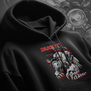 Ducati Sport Classic Wolf Hoodie with Bold Graphic Art and Motorcycle Theme Design