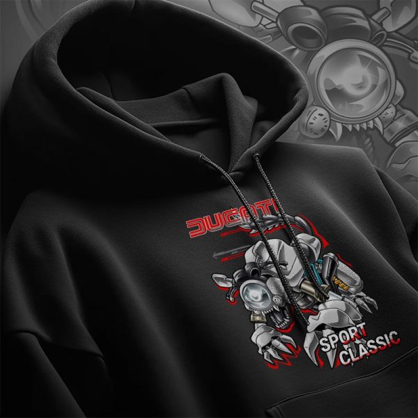 Ducati Sport Classic Wolf Hoodie with Bold Graphic Art and Motorcycle Theme Design
