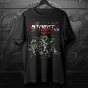 Ducati Streetfighter V2 Bull Art T-Shirt – Fierce Design with Mechanical Elements