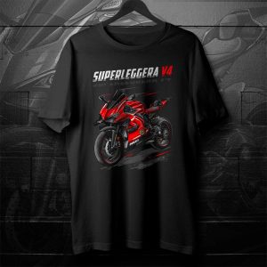 Ducati Superleggera V4 Graphic Tee – Red Sport Motorcycle Art Print T-Shirt