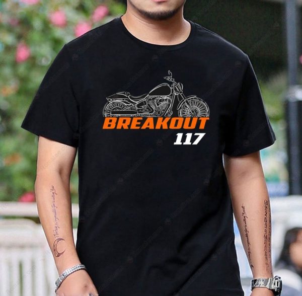 Harley-Davidson Breakout 117 Graphic Tee with Motorcycle Art and Bold Typography