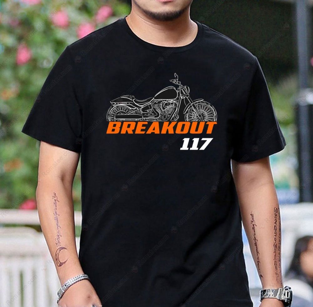 Harley-Davidson Breakout 117 Graphic Tee with Motorcycle Art and Bold Typography Harley-Davidson Breakout 117 Graphic Tee with Motorcycle Art and Bold Typography