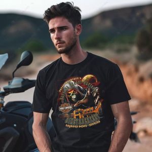 Harley-Davidson Grim Reaper Graphic Tee with Vintage Biker Art and Skull Design