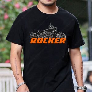 Harley-Davidson Rocker Graphic Tee with Iconic Motorcycle Art in Bold Orange Design