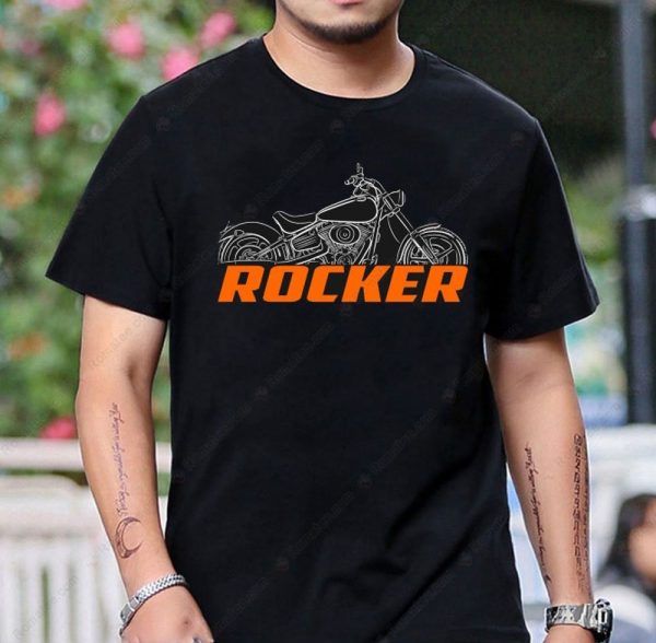 Harley-Davidson Rocker Graphic Tee with Iconic Motorcycle Art in Bold Orange Design