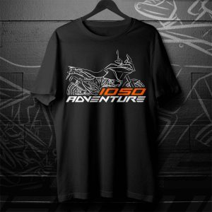 KTM 1050 Adventure Graphic Tee – Motorcycle Outline Art Black T-Shirt