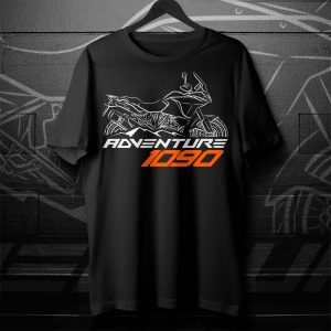 KTM 1090 Adventure Motorcycle Graphic T-Shirt with Bold Line Art Design