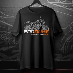 KTM 200 Duke Ready To Race Graphic Tee – Motorcycle Line Art Design T-Shirt