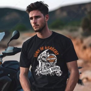 Sons of Anarchy Harley-Davidson Grim Reaper Original Riders T-Shirt Black Graphic Tee