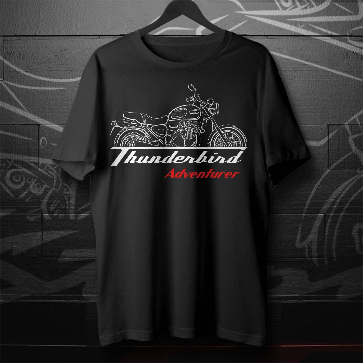 Thunderbird Adventurer 900 Graphic Tee - Vintage Motorcycle Art Design Thunderbird Adventurer 900 Graphic Tee - Vintage Motorcycle Art Design