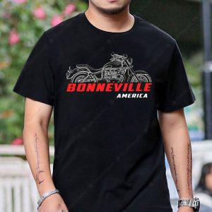 Triumph Bonneville America Motorcycle Graphic Tee Shirt for Riders and Fans