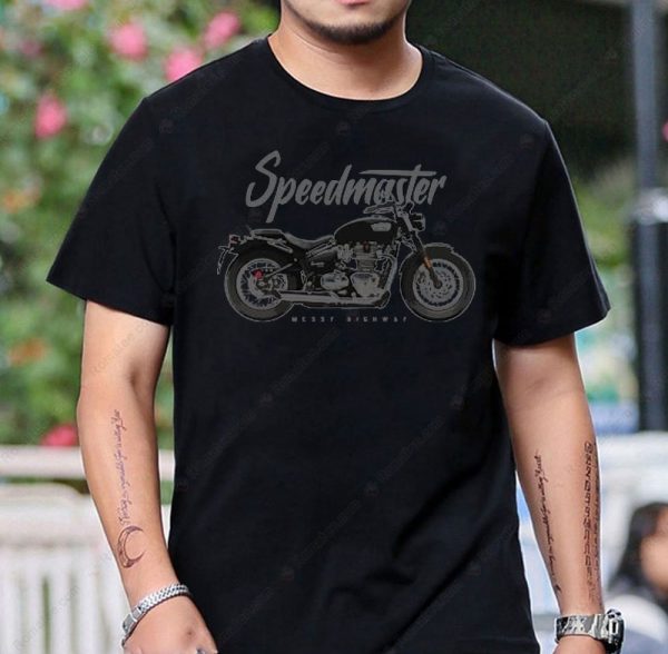 Triumph Bonneville Speedmaster Motorcycle Graphic Tee Black T-Shirt for Riders and Fans